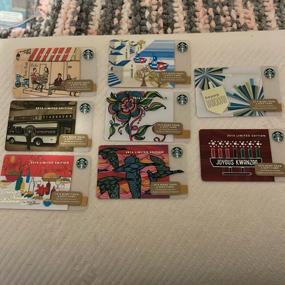 Starbucks 2014 Limited Edition gift cards unused mint condition 8 cards included - Picture 1 of 5